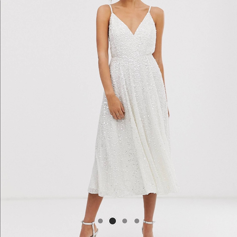 ASOS edition Eva embellished cami midi wedding dress. Size 4. Worn only once.